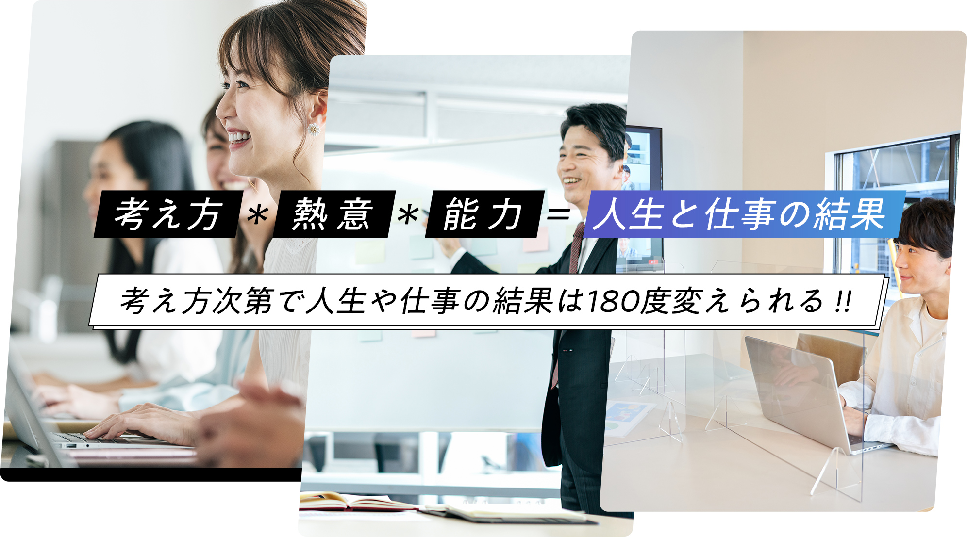 考え方、熱意、能力、人生と仕事の結果 / 考え方次第で人生や仕事の結果は180度変えられる！